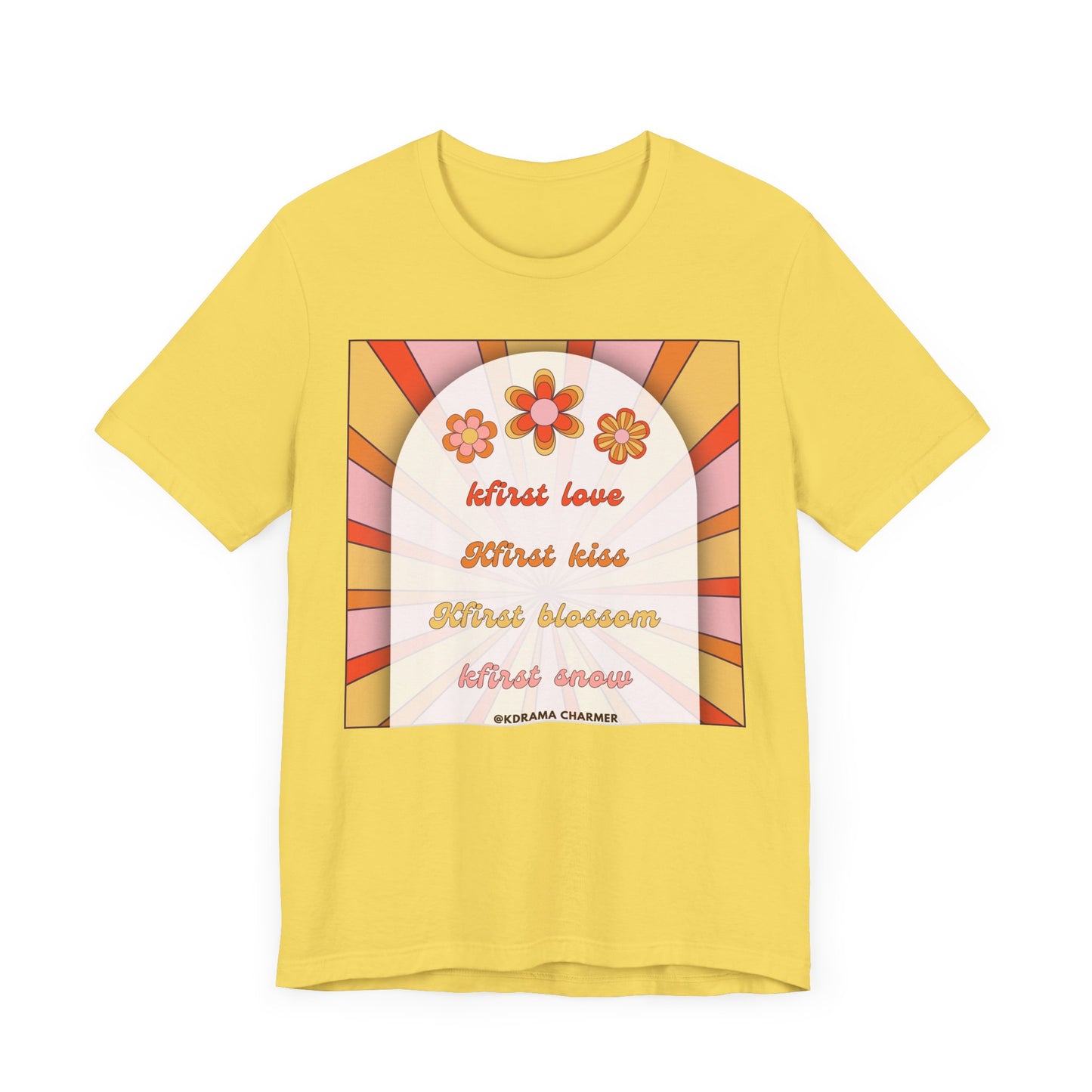 "Kfirst Love, Kfirst Kiss, Kfirst Blossom, Kfirst Snow" Retro K-Drama T-Shirt | Korean Drama Lover Apparel