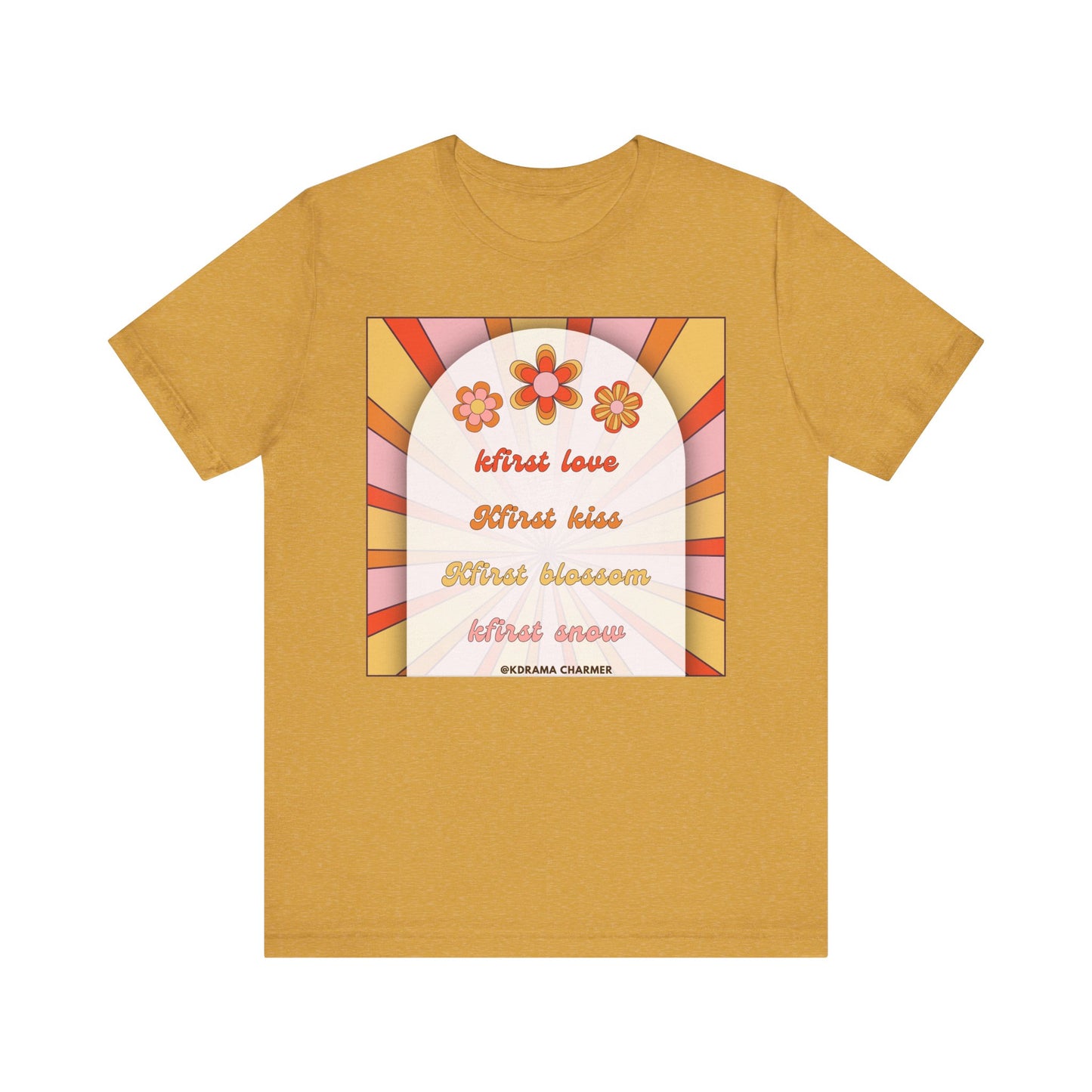 "Kfirst Love, Kfirst Kiss, Kfirst Blossom, Kfirst Snow" Retro K-Drama T-Shirt | Korean Drama Lover Apparel