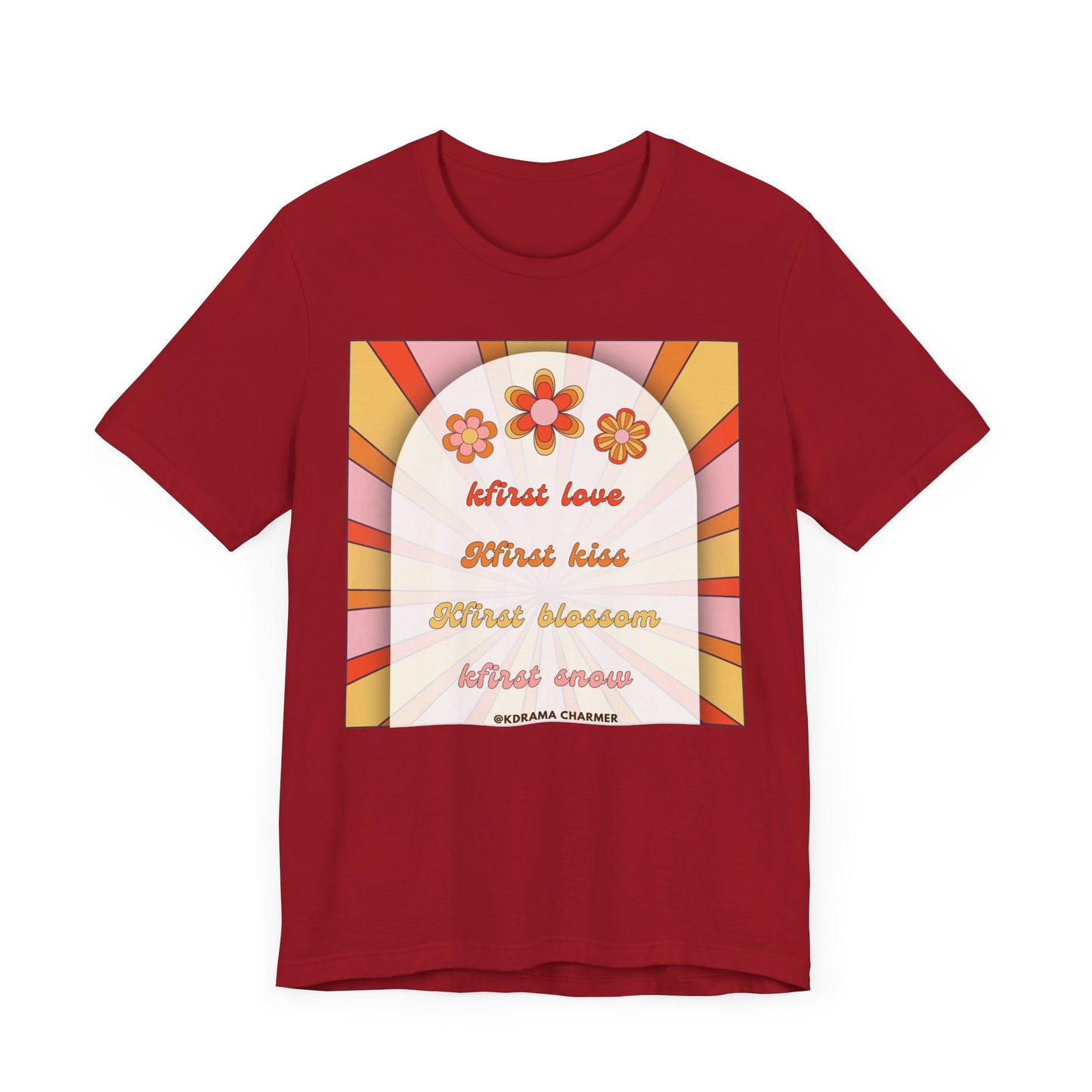 "Kfirst Love, Kfirst Kiss, Kfirst Blossom, Kfirst Snow" Retro K-Drama T-Shirt | Korean Drama Lover Apparel