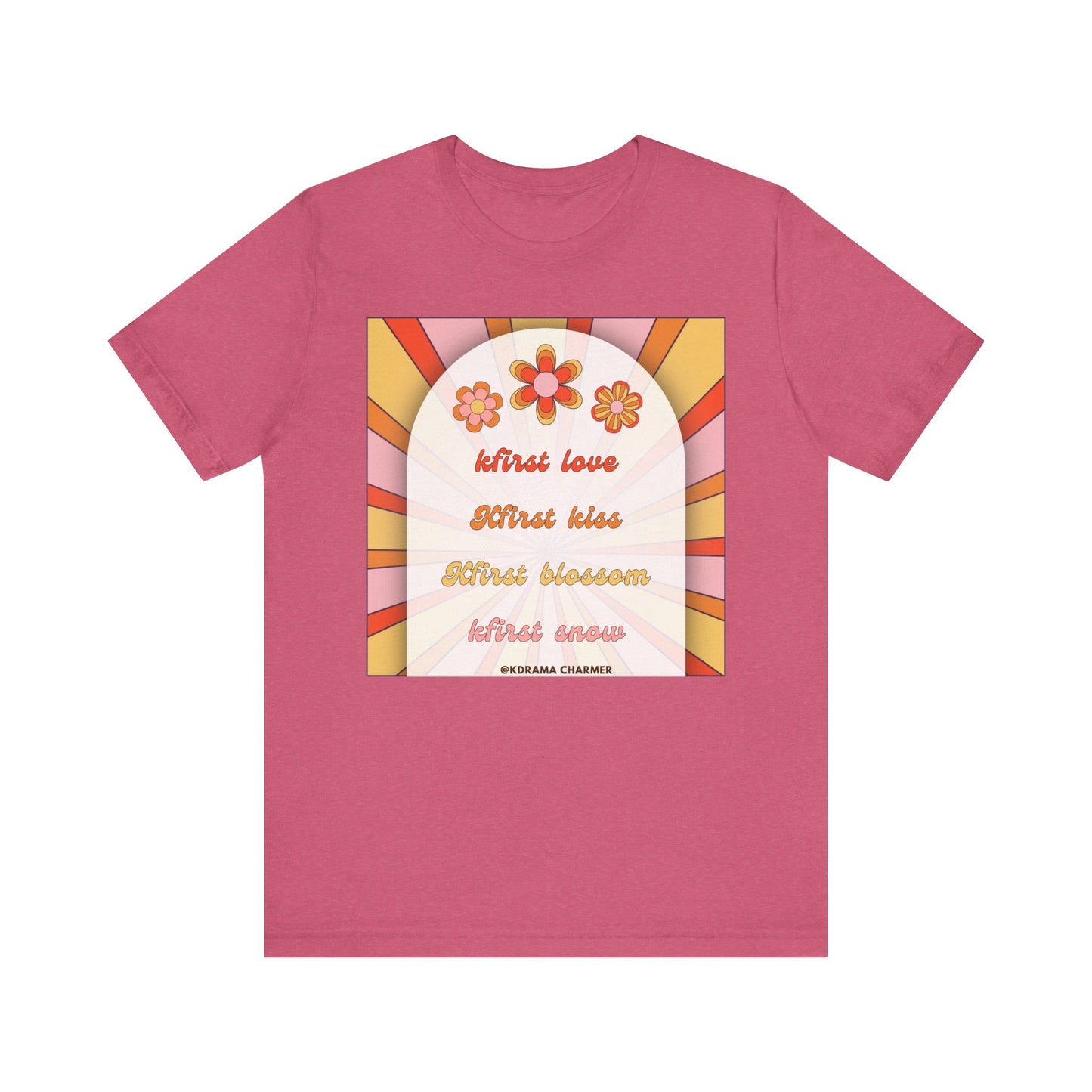 "Kfirst Love, Kfirst Kiss, Kfirst Blossom, Kfirst Snow" Retro K-Drama T-Shirt | Korean Drama Lover Apparel