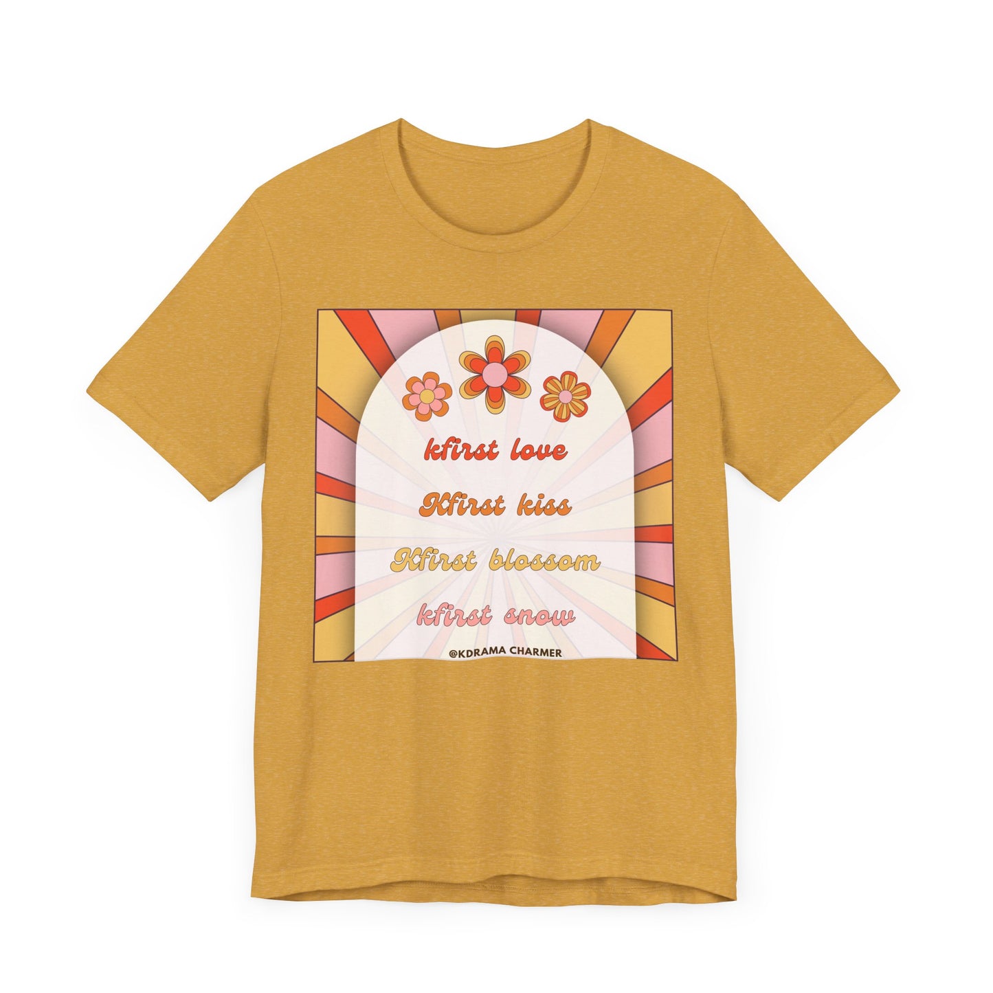 "Kfirst Love, Kfirst Kiss, Kfirst Blossom, Kfirst Snow" Retro K-Drama T-Shirt | Korean Drama Lover Apparel