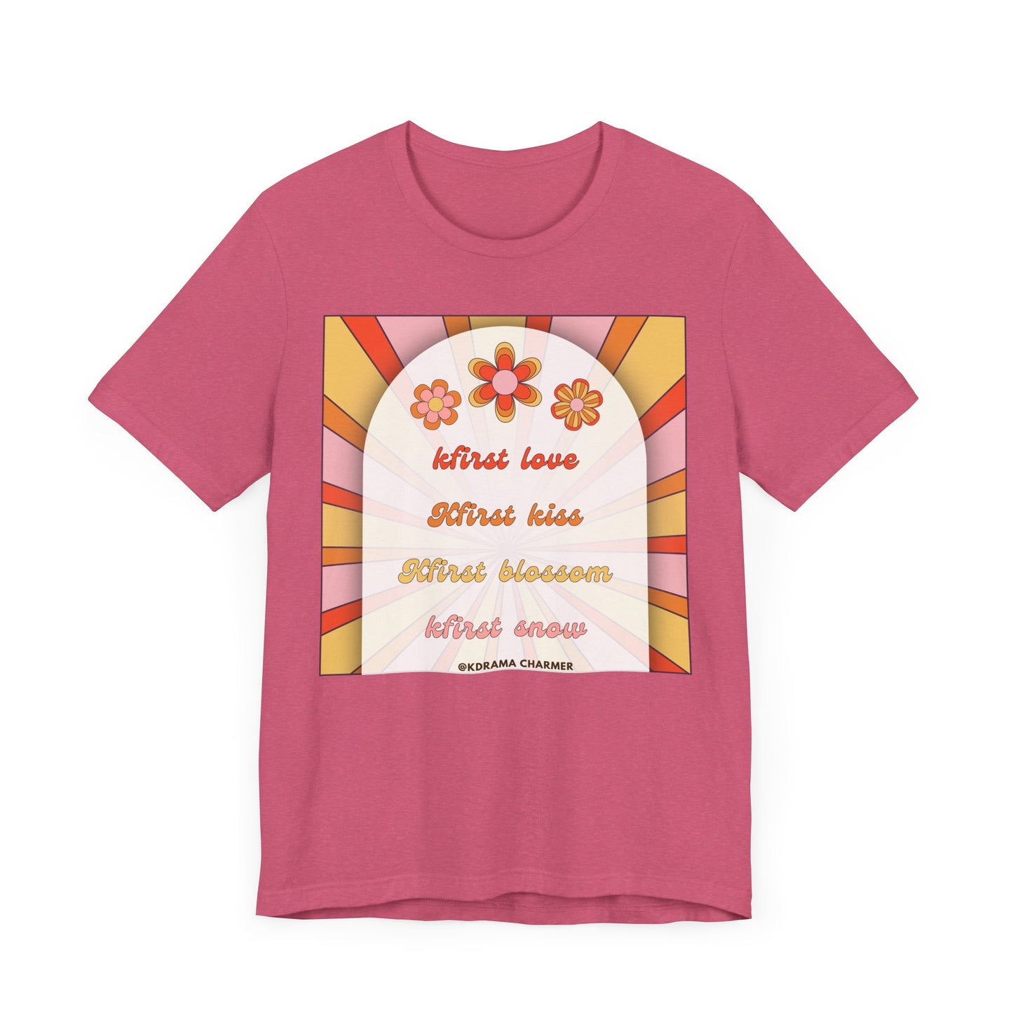 "Kfirst Love, Kfirst Kiss, Kfirst Blossom, Kfirst Snow" Retro K-Drama T-Shirt | Korean Drama Lover Apparel