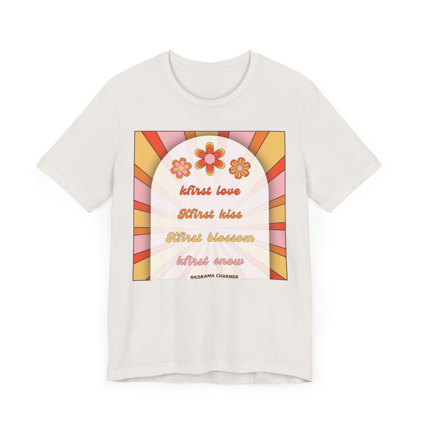 "Kfirst Love, Kfirst Kiss, Kfirst Blossom, Kfirst Snow" Retro K-Drama T-Shirt | Korean Drama Lover Apparel
