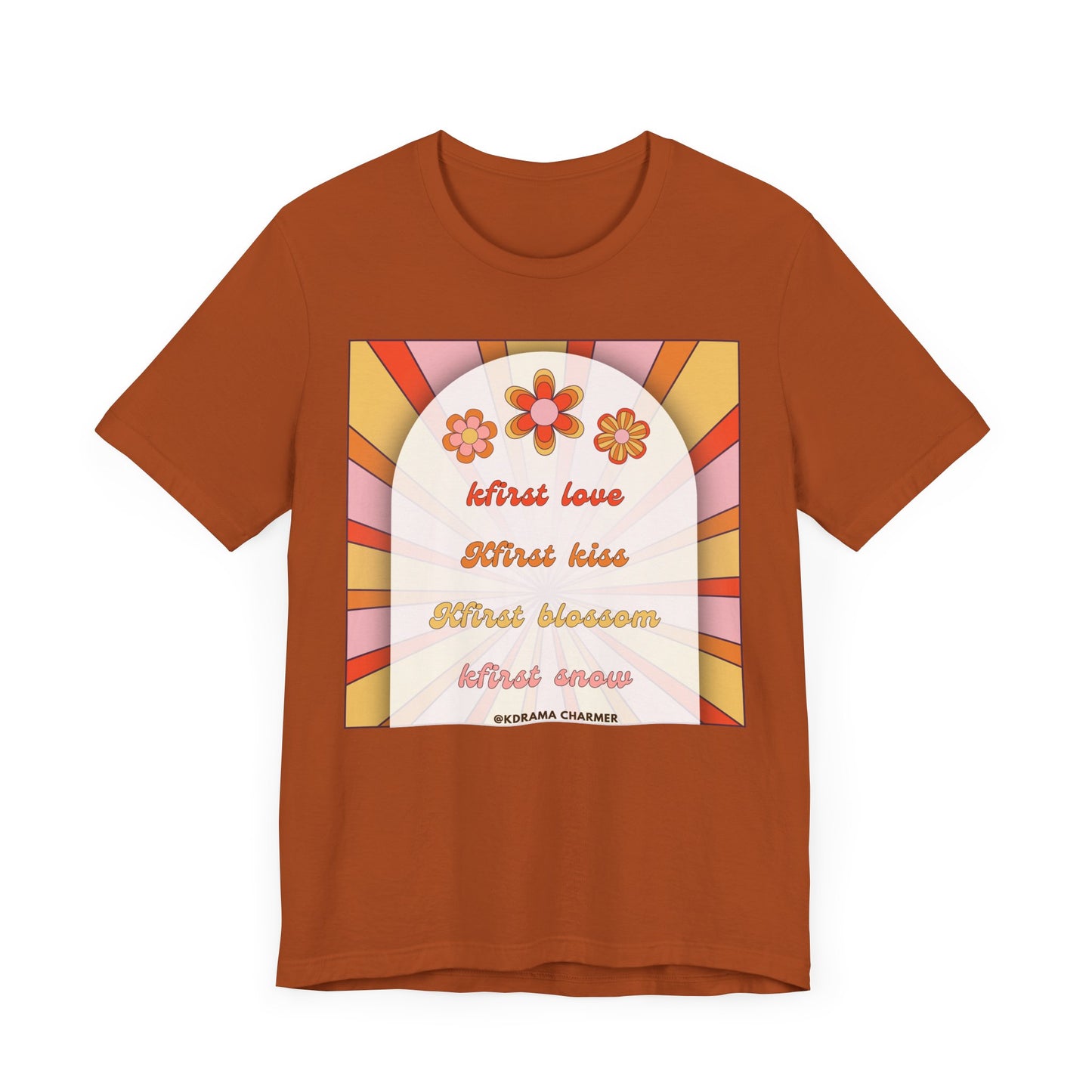 "Kfirst Love, Kfirst Kiss, Kfirst Blossom, Kfirst Snow" Retro K-Drama T-Shirt | Korean Drama Lover Apparel
