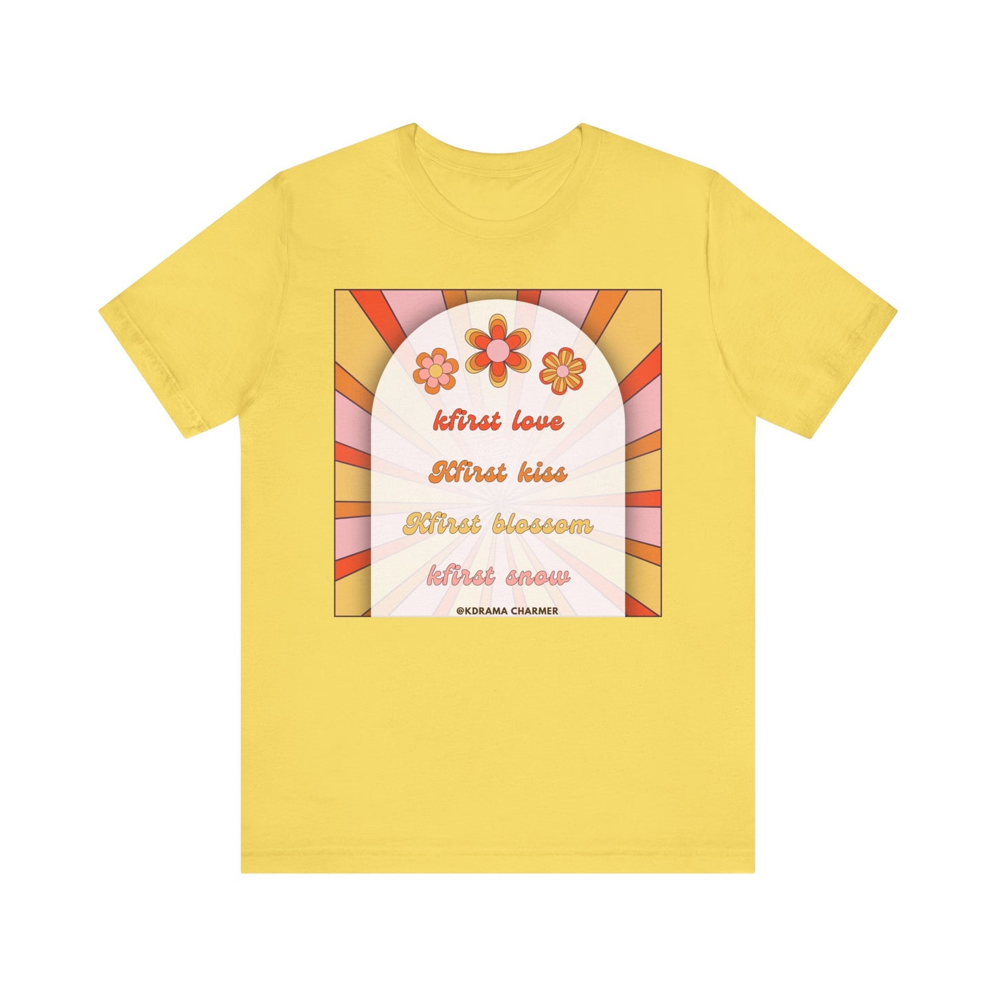 "Kfirst Love, Kfirst Kiss, Kfirst Blossom, Kfirst Snow" Retro K-Drama T-Shirt | Korean Drama Lover Apparel