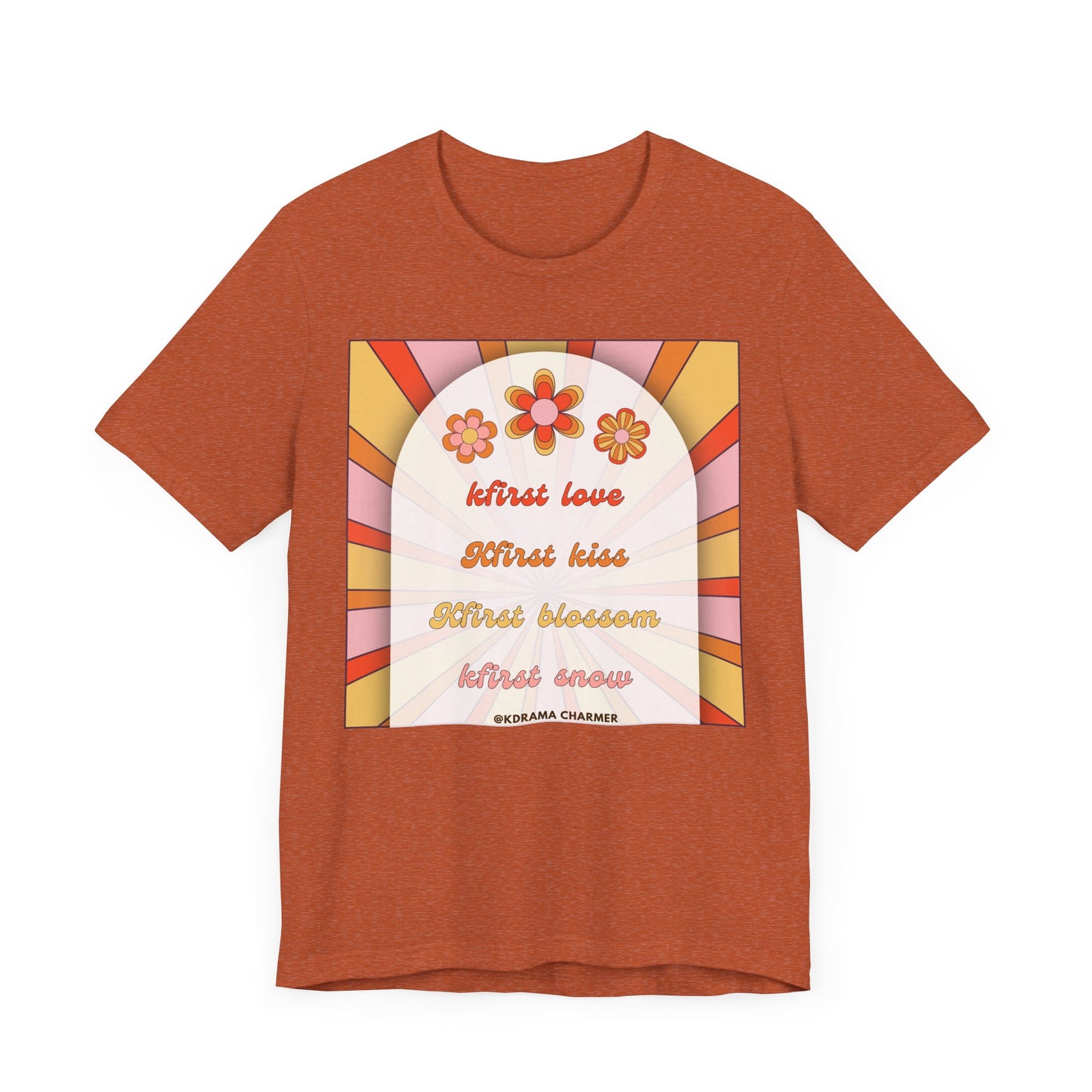 "Kfirst Love, Kfirst Kiss, Kfirst Blossom, Kfirst Snow" Retro K-Drama T-Shirt | Korean Drama Lover Apparel